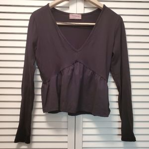 RAGDOLL Top, LS, Ruffle, Cropped, Small, Black